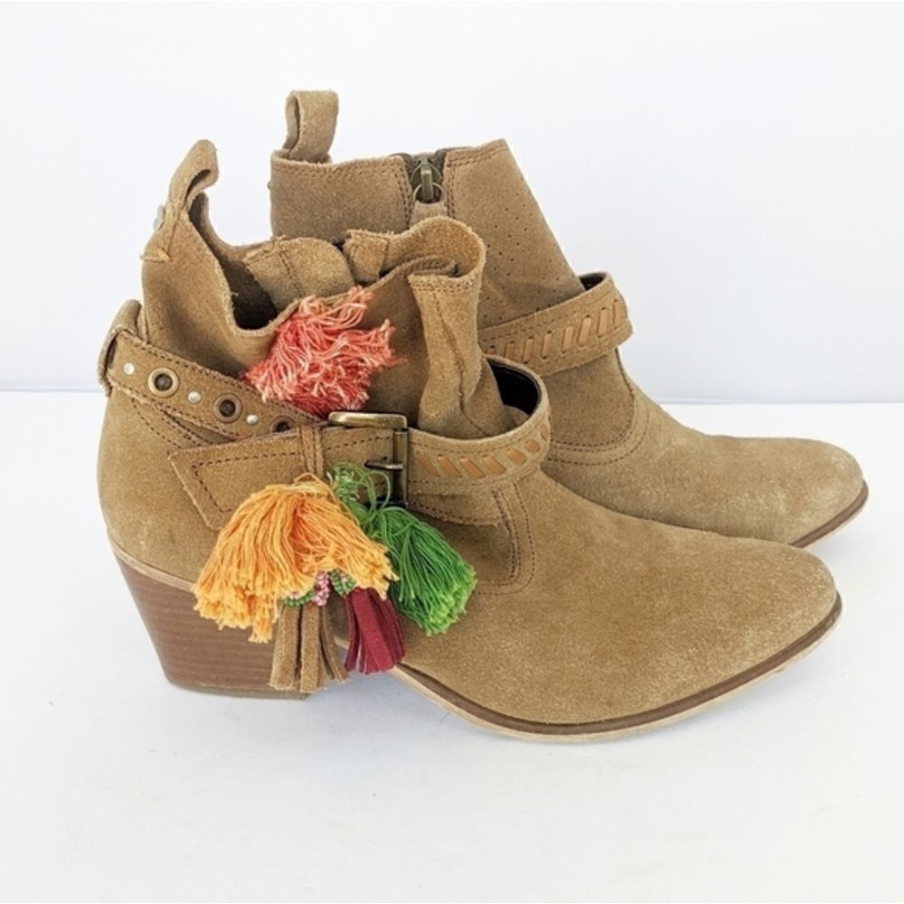 Anthropologie Gioseppo Tan Leather Booties 39